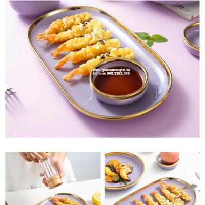 BỘ BÁT ĐŨA TÍM VIỀN VÀNG CAO CẤP